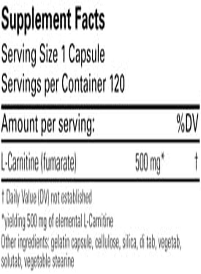 Karuna L-Carnitine 500 mg 120 Capsules - Image 2